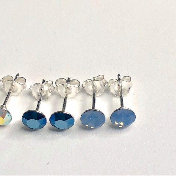 925 Sterling Silver Swarovski Crystal Earrings - Picture 5 of 8